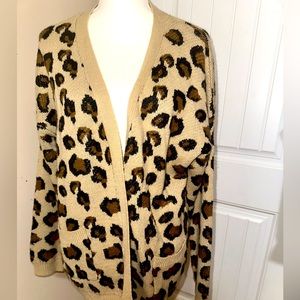 Hayden brand M/L animal print cardigan sweater …